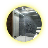 Espelho Redondo Iluminado Com Led Quente 50cm Woodglass Mod br