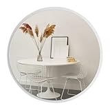 Espelho Redondo Laqueado Minimalista 70 Cm Moema OFF WHITE