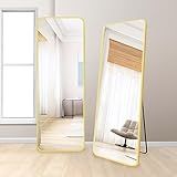 Espelho Retangular Chão Suporte Corpo Inteiro Moldura Dourada 1 51x41 Luxo