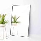 Espelho Retangular Grande Com Moldura 150x60cm Preto