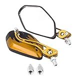 Espelho Retrovisor 1 Par De Espelhos Retrovisores Laterais Com Padrão De Chama De Alumínio Para Motocicleta Universal M8M10 Amarelo 