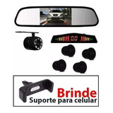 Espelho Retrovisor Lcd Camera Ré Sensor Estacionamento Preto