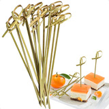 Espeto Bambu Aperitivo Decorativo Festas Nó 9cm Com 300 Unid
