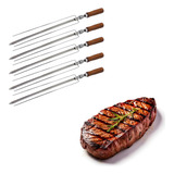 Espeto Triplo Churrasqueira Giratória Carne Inox Agr 5 Uni