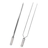 Espetos Para Churrasco Inox Duplo E Espada Lâmina 40cm