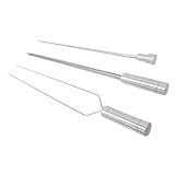 Espetos Para Churrasco Inox Duplo Espada Coração Lâmina 70cm