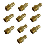 Espigão De Latão Fixo Macho 1 4 Para Mangueira 3 8 Kit 10pcs