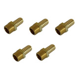 Espigão De Latão Fixo Macho 1 4 Para Mangueira 3 8 Kit 5pcs