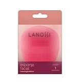 Esponja De Limpeza Facial Massageadora Em Silicone Com Suporte Para Dedos Cor Rosa Lanossi Beauty Care 