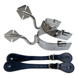Espora Quarto De Milha Trevo Longa Inox Montaria Cavalo Doma