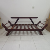 Espreguiçadeira Madeira Sofá Japão Futon Mogno S Estofado