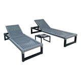 Espreguiçadeiras Em Corda Náutica E Mesa Para Piscina