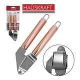 Espremedor De Alho Aço Inox Rose Cobre 18cm Amassador Alho