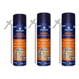 Espuma Expansiva Poliuretano 500ml Kit 3 Un Uso Geral