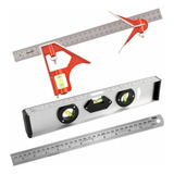 Esquadro Combinado Aço Regulável Com Nível 30cm Precisão