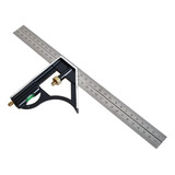 Esquadro Combinado Com Nível Régua 300mm Inox Profissional