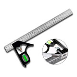 Esquadro Combinado Com Régua E Nível Inox 300mm