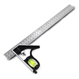 Esquadro Combinado Com Regua E Nivel Inox Regulavel 300mm