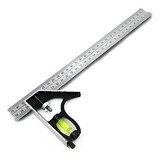 Esquadro Combinado Inox C Nivel Regua 300mm 12 Polegadas