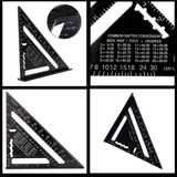 Esquadro Transferidor Alumínio Triangular 7 Pol Marcenaria