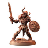 Esqueleto Morto Vivo Espada Escudo Elmo Miniatura Rpg D d