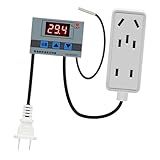 Esquirla Termostato De Aquecimento E Resfriamento Plugue Controlador De Temperatura Tomada 110v Eletrônico Controle De Temperatura Para Aquecedor De Répteis Sonda De 2m
