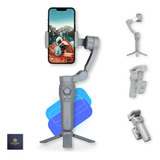 Estabilizador Gimbal Celular Gollden Store Bluetooth Dobrável 3 Eixos Luz Suporte Câmera Imagem Vídeo Portátil Profissional Horizontal Recarregável Mini Tripé Cor Cinza Gs