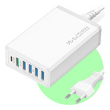 Estação Carregador Celular Turbo 5 Saídas Usb Pd Type C