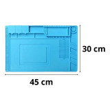 Estação De Trabalho Manta Azul Magnética Antiestática Silicone P Manutenção Bancada 450x300mm