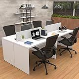 Estação De Trabalho Mesa Plataforma Escritório 1200x600 4 Lugares Netmobil Branco 