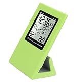 Estação Meteorológica Despertador De Viagem Display Lcd Pequeno Relógio Digital Com Temperatura E Umidade Para Casa Escola Escritório Verde 