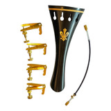 Estandarte Violino 4 4 Ébano Genuíno Flor De Lis Gold Top