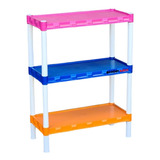 Estante 3 Prateleiras Plastico Infantil Brinquedo Colorida