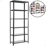 Estante 6 Prateleiras De Aço Livros Ferramentas Quarto Cor Preto Reforçada Marca Cozinha Gourmet Original