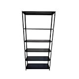 Estante Aço 185x90x27 6 Prateleiras Bipartida Cor PRETA CINZA ESCURO CHUMBO Reforçada 150kg Sendo 30kg Em Cada Bandeja