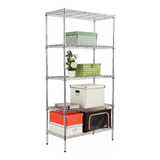 Estante Aramada Cromado 5 Prateleiras Rack Aço C Rodinhas