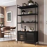 Estante Biblioteca Com 2 Portas E 3 Prateleiras Euforia Yescasa Preto