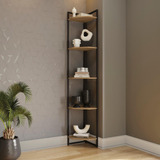 Estante Cantoneira 5 Prateleiras Freijó preto Fosco