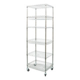Estante Com 6 Prateleiras De Aço Inox Para Cozinha Banheiro