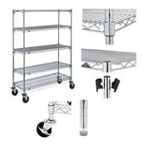 Estante De Aço Cromado 5 Prateleiras Rack Aramado