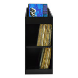 Estante Discos Vinil Preto Linha Premium Rodinhas Invisível