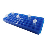 Estante Dupla Face Azul Para 60 Microtubos De 0 5 1 5 2 0 Ml