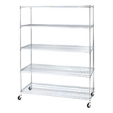 Estante Em Aço Cromado 5 Prateleiras 1 80 X 1 20 Com Roda