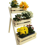 Estante Escada Para Plantas Floreira De Madeira Jardim