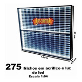 Estante Expositor 275 Nichos Acrílico   Led Miniaturas Hot