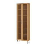 Estante Livreiro Ditália Aspen 2 Porta Vidro Carv Cd 308 Cz Cor Carvalho