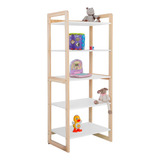 Estante Livreiro Organizador Infantil 05 Prateleiras Colore Cor Branco