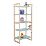 Estante Livreiro Organizador Infantil 05 Prateleiras Colore Cor Menta