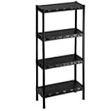 Estante Modular 4 Prateleiras Plástico Preto Organizador Multiuso
