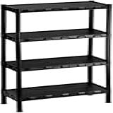Estante Modular 4 Prateleiras Pretas Reforçada Fácil De Montar Ideal Para Livros Cozinha Quarto Lavanderia E Sapato